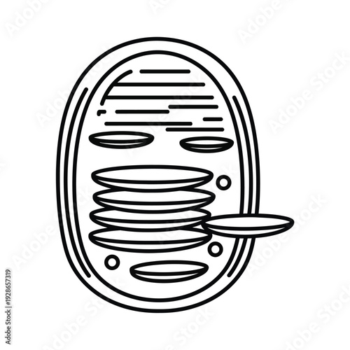 Chloroplast Organelle Outline Drawing.