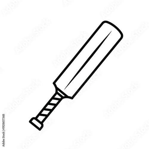 Cricket Bat Outline Drawing.