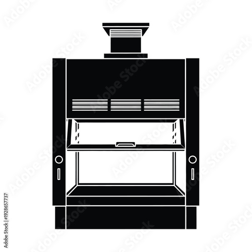 Laboratory Fume Hood Silhouette Illustration.