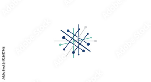 Abstract geometric pattern with intersecting lines and dots.