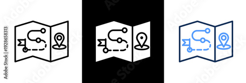 Road Map triple icon