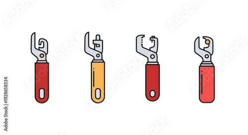 Can Opener Line art minimal colorful illustration