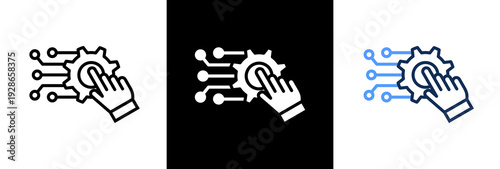 Digital Transformation triple icon