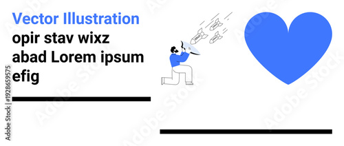 Protection, care, resilience, defense, conflict resolution, health. A person with a shield deflecting arrows, standing near a blue heart symbol. Protection and care concept