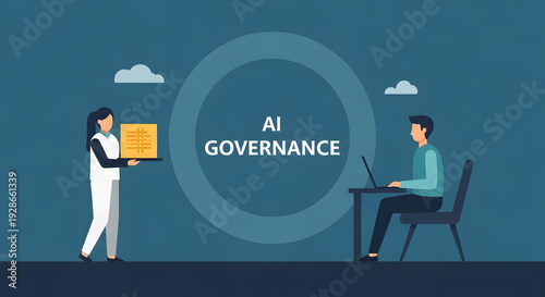 AI Governance concept with people and technology