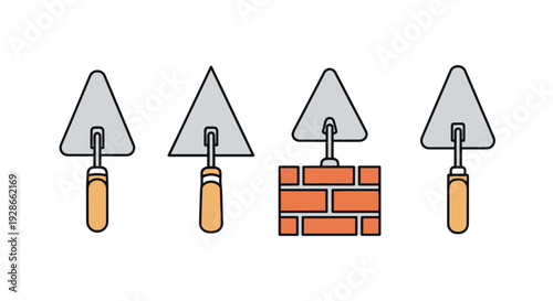 Cement Trowel Line dynamic creative style illustration