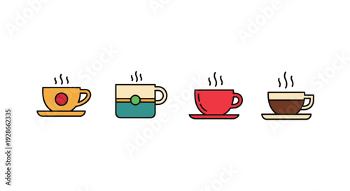 Caf Line art vector dynamic modern color