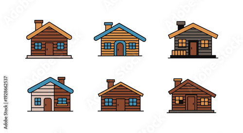 Chalet Line art modern smooth abstract vector