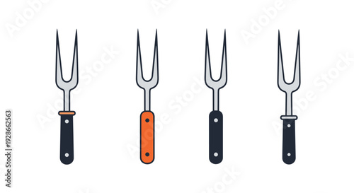 Carving Fork Line creative modern smooth illustration