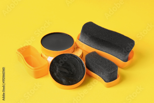 Shoe polishes with brushes ...