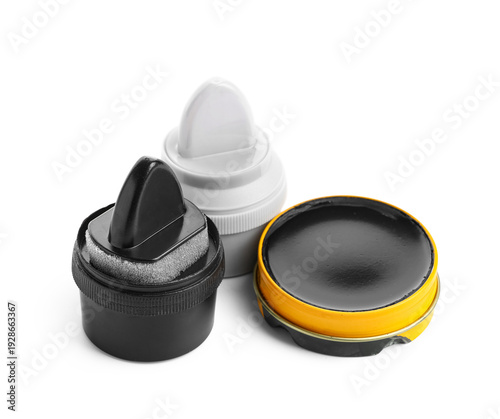 Shoe polishes with brushes ...