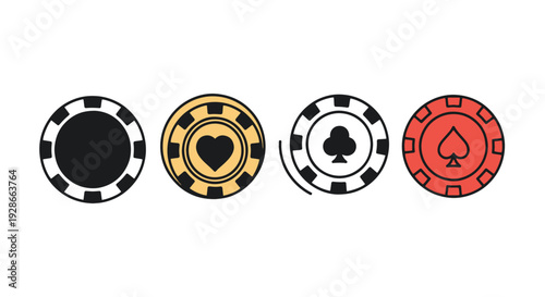Casino Tokens Line soft tone vector design