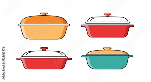 Casserole Dish Line minimal smooth color