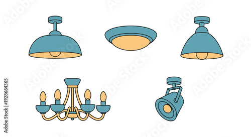 Ceiling Lamp Line minimal abstract concept illustration