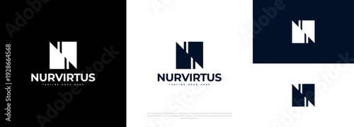 Modern Geometric Letter N Logo Design Template for Corporate Brand Identity