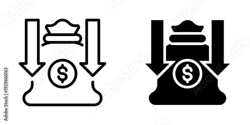 Reduce cost icon, element icon for design branding, print, and digital media