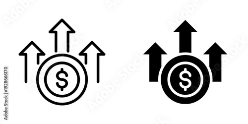 Increase icon, element icon for design branding, print, and digital media