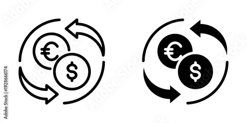 Money exchange icon, element icon for design branding, print, and digital media
