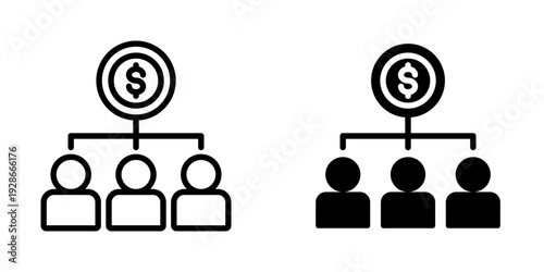 Resource allocation icon, element icon for design branding, print, and digital media