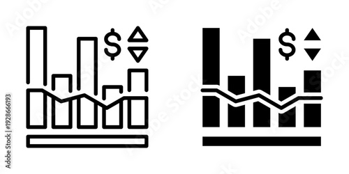 Market fluctuation icon, element icon for design branding, print, and digital media