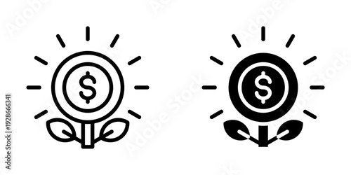 Money growth icon, element icon for design branding, print, and digital media