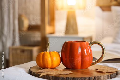 Cup of coffee with pumpkin ...