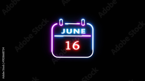 Foto Neon calendar icon illustration