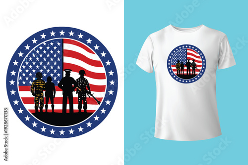 Americat - cute cat in sunglasses. Happy Independence Day, design illustration. Good for advertising, poster, announcement, invitation, party, T shirt print.