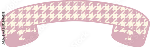 Ribbon Frame -5- Gingham - pink.
