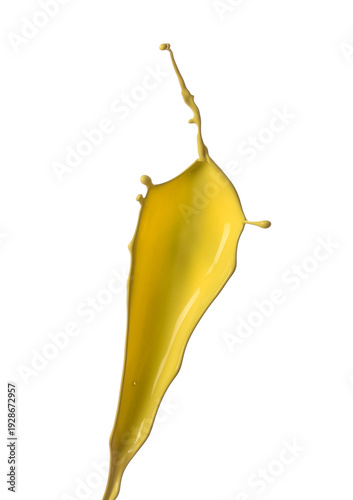 Splash of yellow paint on w...