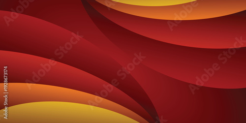 Orange yellow red gradient tone color curve line overlap paper layer vector background with space for artwork design