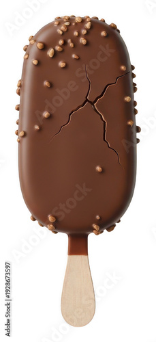 Chocolate ice cream bar png crunchy almonds png realistic crack png frozen dessert png sweet treat png isolated png transparent background image