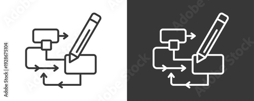 Workflow Design Icon Set Vector Collection Isolated In Black And White