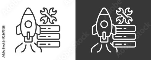 Technical Deployment Icon Set Vector Collection Isolated In Black And White