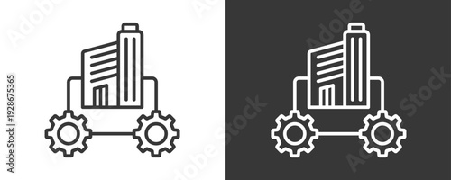 Operational Structure Icon Set Vector Collection Isolated In Black And White