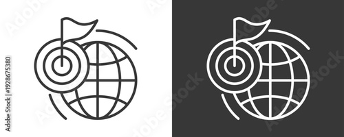 Market Positioning Icon Set Vector Collection Isolated In Black And White