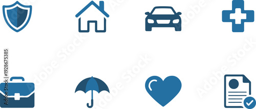 Flat design insurance and protection concept icons set Vector