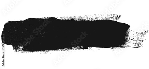 Cuadro en lienzo Black bold brush stroke bar banner png isolated on transparent background