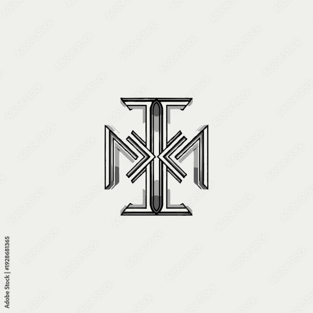 Fototapeta premium Monogram Logo Design with Interlocking Letters and Geometric Shapes.