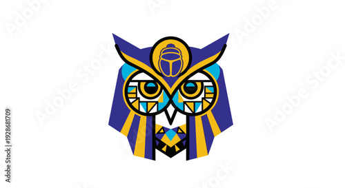 Colorful Stylized Owl Logo Design Illustration.