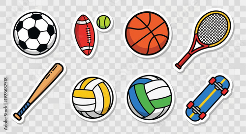 Cartoon Sports Gear Sticker Pack