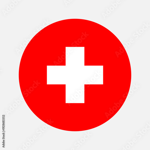 Medical Cross Icon in Red Circle Emergency Healthcare Symbol