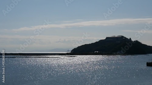 兵庫県南あわじ市、福良の港　春の海