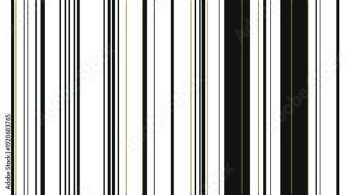Black Stripes with thin metallic gold stripes on transparent background. 