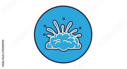 Vibrant cloud with dynamic splash design element