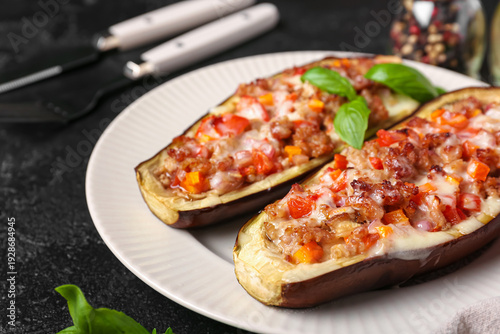 Plate with stuffed eggplant...