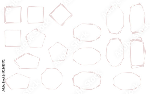 セピア色の幾何学的なフレームセット。