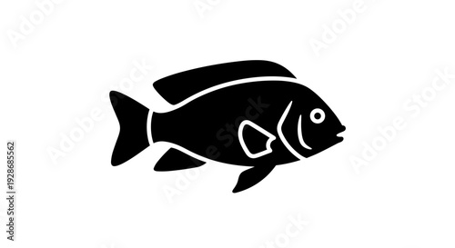 Black Fish Silhouette Side View.
