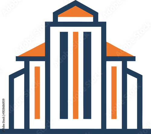 Stationery box with pencil and ruler icon, education and school supply concept illustration