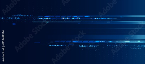 Cyber Digital Background, Blue Line Futuristic Technology Innovation Event Poster